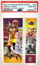 📈 PSA 10 LeBRON JAMES 📈 2019-20 DONRUSS OPTIC WINNER STAYS HOLO PRIZM #10 CAVS