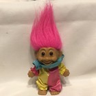 Russ Birthday Cake Clown Jester Troll Pink Hair Pink Yellow Blue Costume Vtg 11a