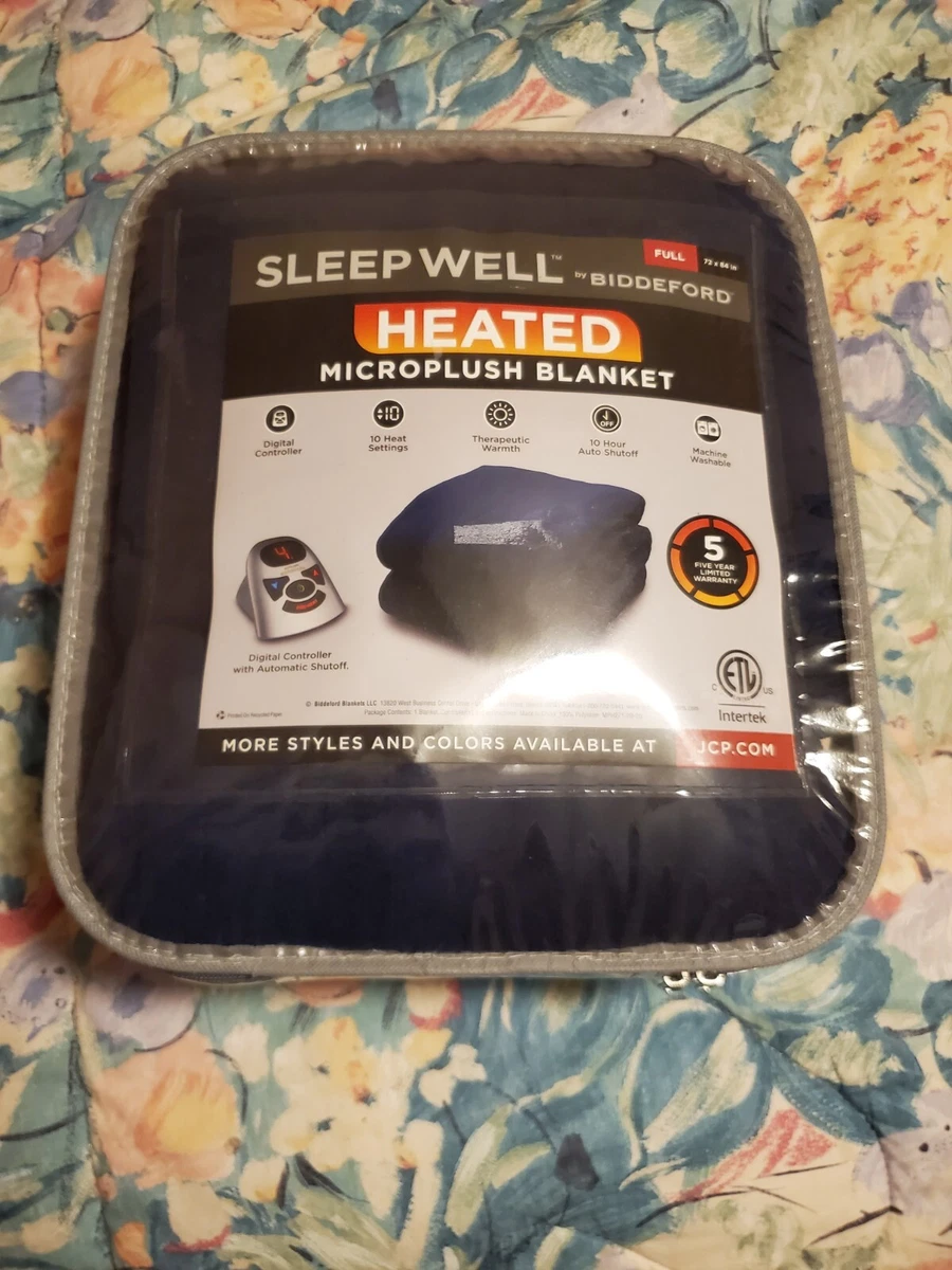 NEW JCP Full Navy Blue Biddeford JC Penney Micro Plush Electric Blanket  Digital | eBay