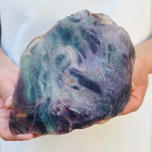 506G Natural beautiful Rainbow Fluorite Crystal flake original stone specimen