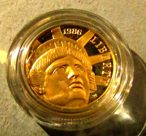 1986 W $5 US Proof Gold Coin Statue of Liberty Centennial Commemorative