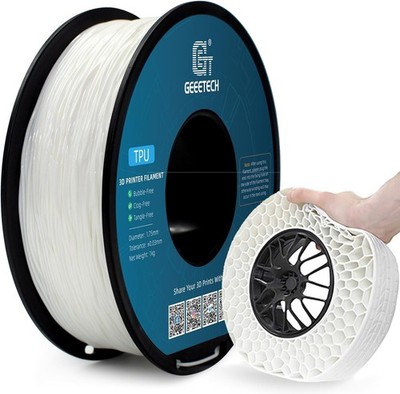 1KG/Roll Weißes Geeetech 3D Drucker TPU Filament 1,75mm Elastizität Filament 95A