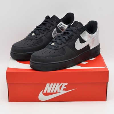HF2885-001 Nike Air Force 1 Low Black and Metallic Silver (Herren)
