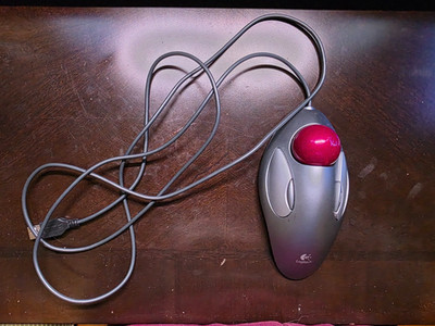 Logitech Trackman Marble Trackball Wired USB Mouse T-BC21, P/N 810-000767 Tested