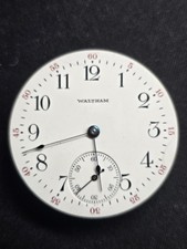 Waltham Pocket Watch Movement  Dial 41mm Railroad Style Parts Repair