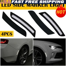 White LED Front Rear Side Marker For Light Chevrolet Set 2016-2021 Camaro LS LT
