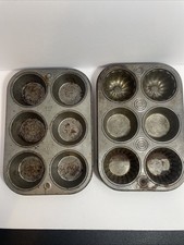 Ekco Muffin / Cupcake Pan For 6 USA T60 And Vintage Cupcake Pan, Three Designs