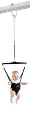 Jolly Jumper Iconic Black, Doorway Baby Jumper, Indoor Exercise Saddle Seat,