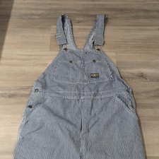 Vintage Osh Kosh B'Gosh Overalls 36x34 Union Made Sanforized Hickory Vestbak USA