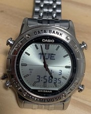 Casio ABX-600 Twincept Vintage Data Bank Watch Rare New Battery Excellent Condi