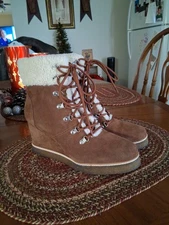Stene Madden Woman's Boots Marcel Cognac Suede Sz. 9.5 NIB