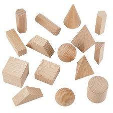 NBEADS 30 pz Forme 3D Solidi Geometrici, Blocchi di Legno Artigianali,