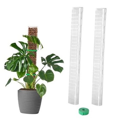 EOX 2 Pcs 24 Inch Plastic Moss Pole for Monstera, Large D Shaped 2 PACK-24Inch