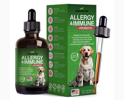 Gamma Pet Allergy & Immune +Probiotic 100% Natural, 2fl oz (Cats & Dogs)