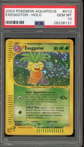 Pokemon Exeggutor Aquapolis Holo Rare #H10 DAMAGED SLAB PSA 10 Gem Mint