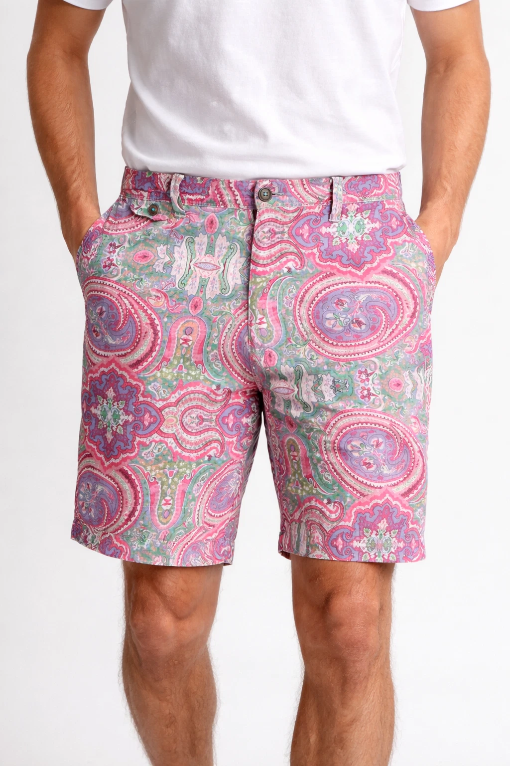 GANESH Men's 100% Linen Shorts - Purple / Multicolor Paisley - 33
Opens in a new window or tab