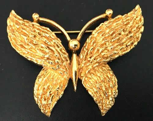 Vintage Brooch Pin SIGNED TRIFARI Butterfly Gold tone Jewelry lot x