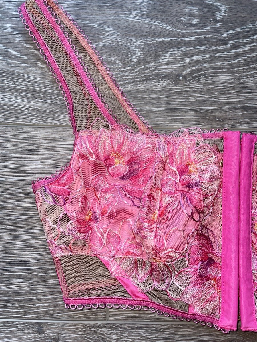For Love and Lemons Hibiscus Embroidery Bustier Top size XS
