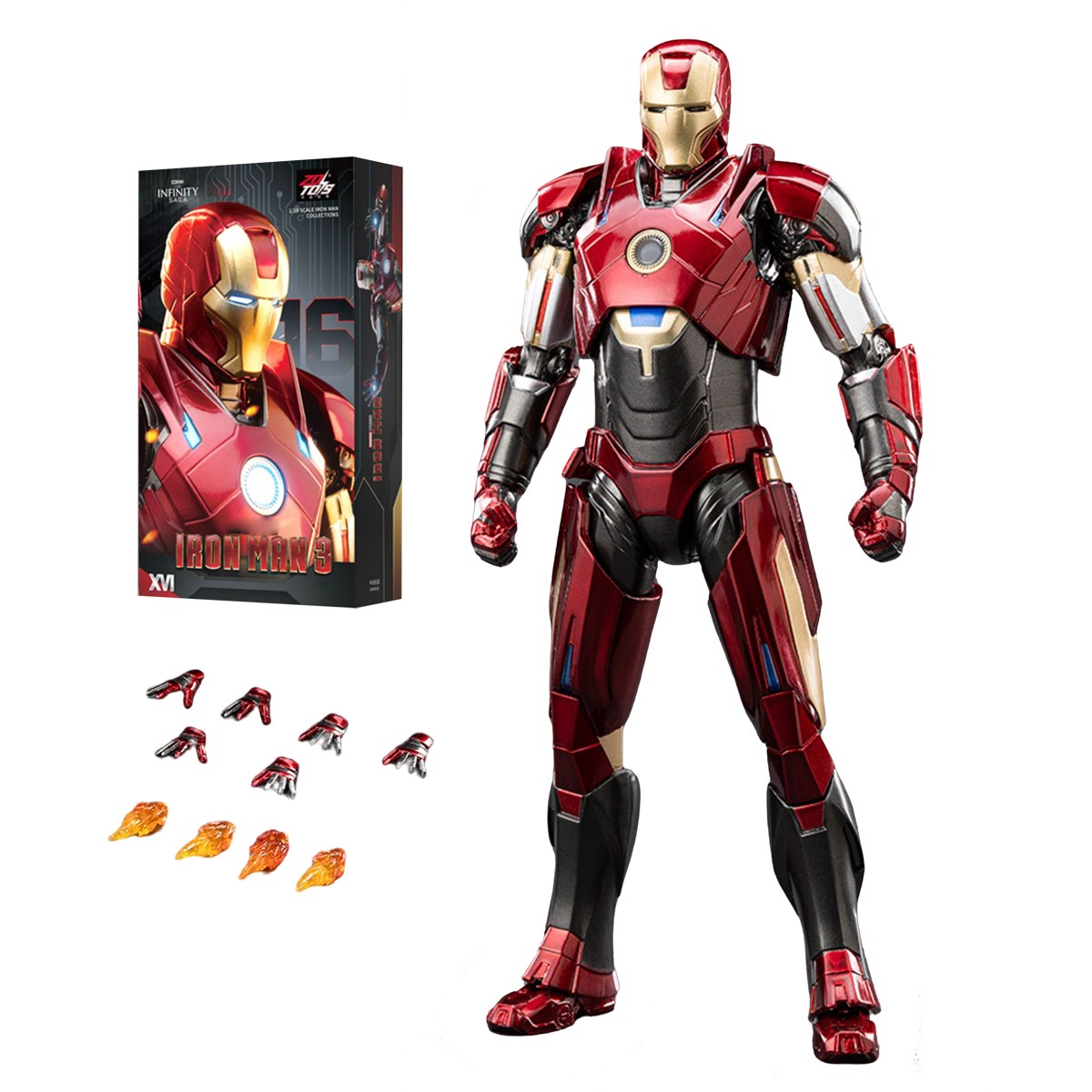 HIPLAY ZD Toys Iron Man MK16 Non-Light-Up Edition 1906-16 1/10