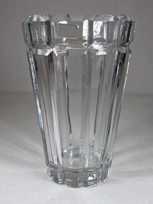 Mikasa Reflections Crystal Vase Yugoslavia Clear Faceted Art Glass 8''