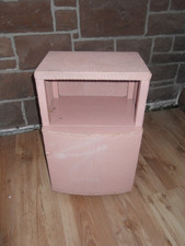 Vintage Lloyd Loom Style Bedside Table Cabinet Cupboard Storage Bathroom