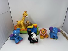 Fisher Price Click Clack Amazing Animals Lot Truck Giraffe Lion Elephant Panda