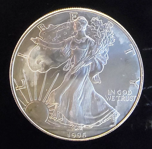 1996 American Eagle Toned Walking Liberty Bullion-0.999 Silver 1 Oz Coin 3z