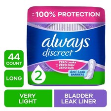 Incontinence Panty Liners for Bladder Leaks, Size 2, Very Light Absorbency,
