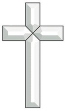 Exquisite Cluster Large Clear Beveled Glass Cross EC150