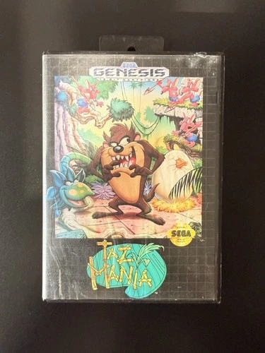 Taz-Mania (Sega Genesis, 1992) Complete W/Manual CIB Tested Authentic Hang Tab