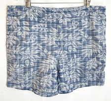 Tommy Bahama Men's Large Copyrighted Blue Floral Print Swim Trunks Bathing Suit