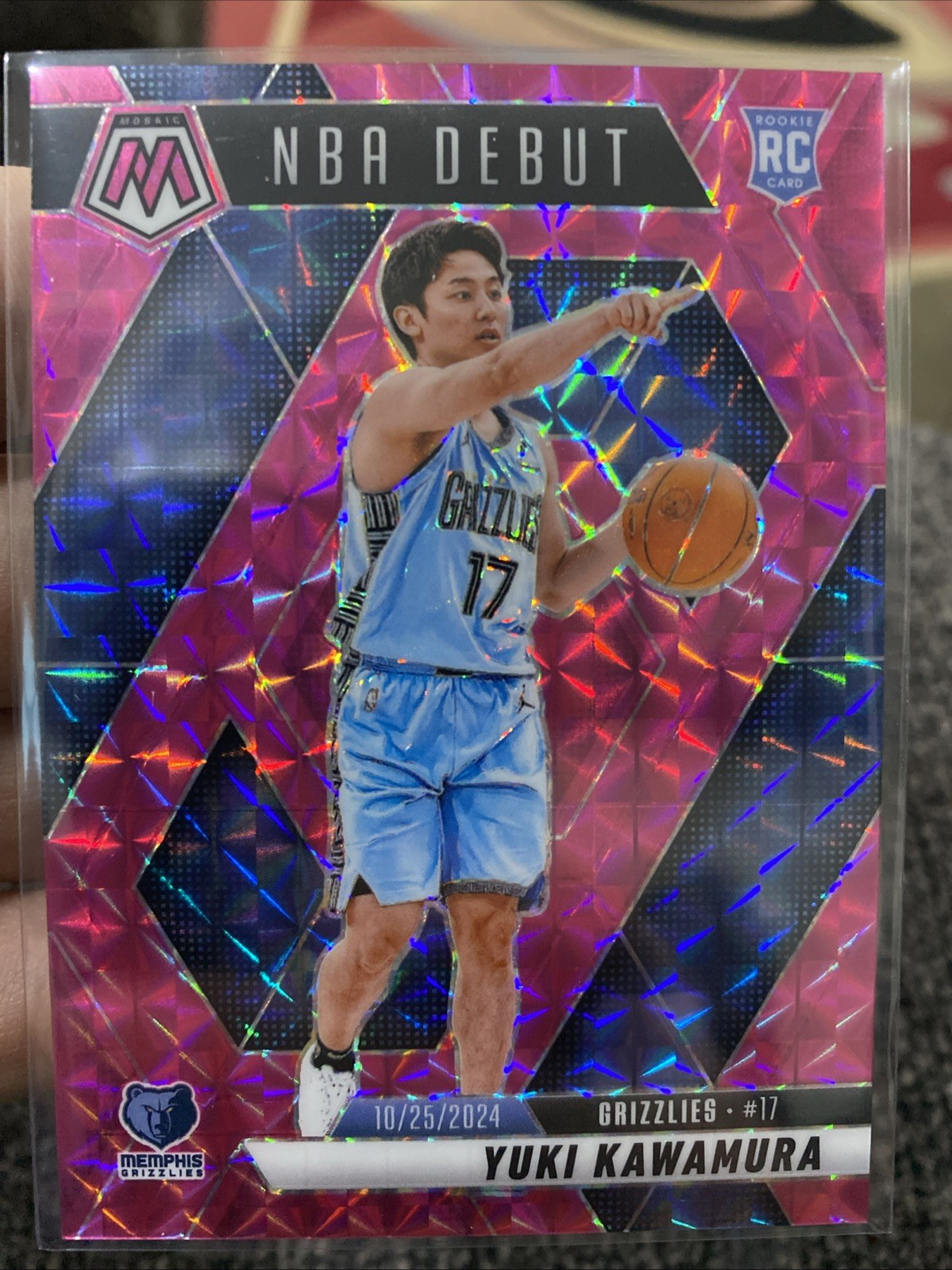 2024-25 Mosaic NBA Debut Yuki Kawamura #265 Pink Prizm SP /175 RC Rookie 🔥🏀💎
