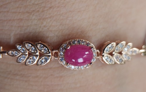 Sterling Silver Natural Ruby Bracelet New UK Seller 00180 - Picture 4 of 5