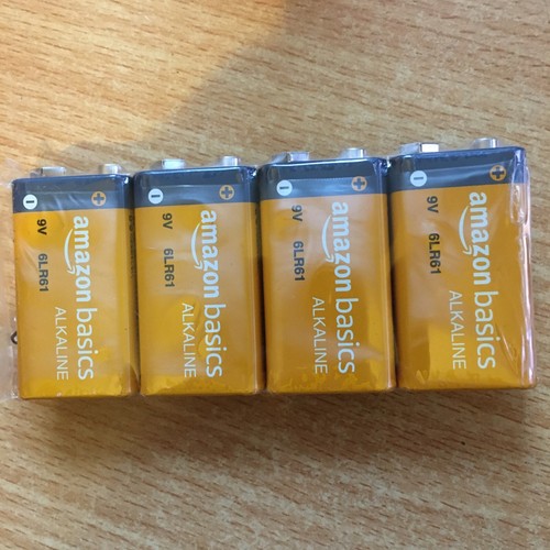 4x Amazon Basics 9 VOLT Low Drain Alkaline Battery eg Smoke Detector 9V PP3 Pack