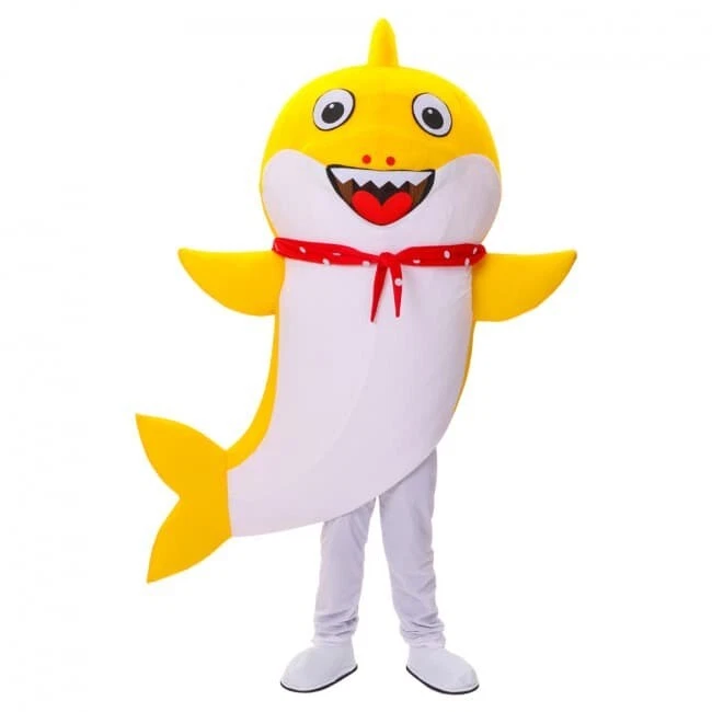 Yellow Giant Baby Shark Adult Mascot Costume Birthday Halloween Party  Cosplay