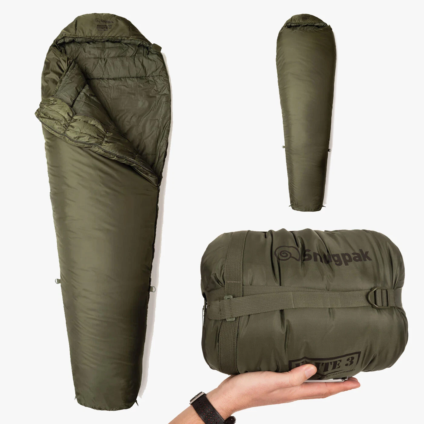 Snugpak Softie Elite 3 Sleeping Bag 4 Season -5°C Mummy Military Army 9 Adult
Opens in a new window