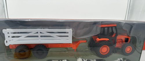 G Scale Kubota M5-1111 Orange Farm Tractor and Trailer from New Ray Toys 1:32 - Picture 5 of 5