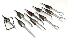 Set 9 Tweezers Fiber Grip Cross Locking Jewelry Soldering Tweezer Special Shapes