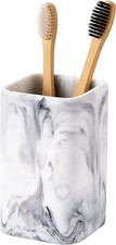 Toothbrush Holder Marble Look Resin Toothpaste Makeup Brushes Razors Holder Vani