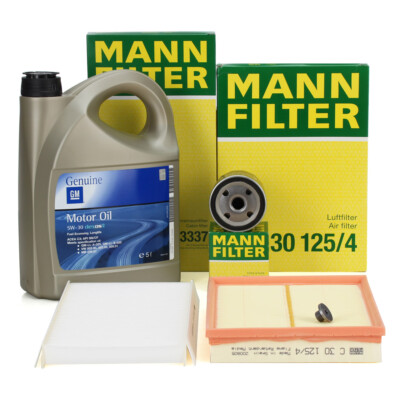 MANN Filterset 5L ORIGINAL 5W30 dexos2 Motoröl für OPEL CORSA C TIGRA B 1.4 1.8