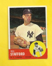 1963 Topps Bill Stafford #155 New York Yankees EX/EX/MINT 2 FREE SHIPPING