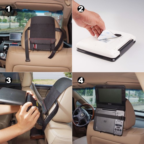 TFY Car Headrest Mount Holder for Standard (Laptop Style) Portable DVD Player - Picture 6 of 7
