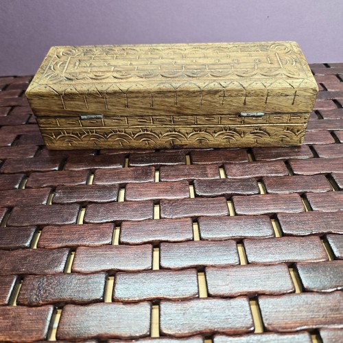 Vintage Wooden Small Storage Chest Box Original Old Hand Crafted Carved - Picture 6 of 11