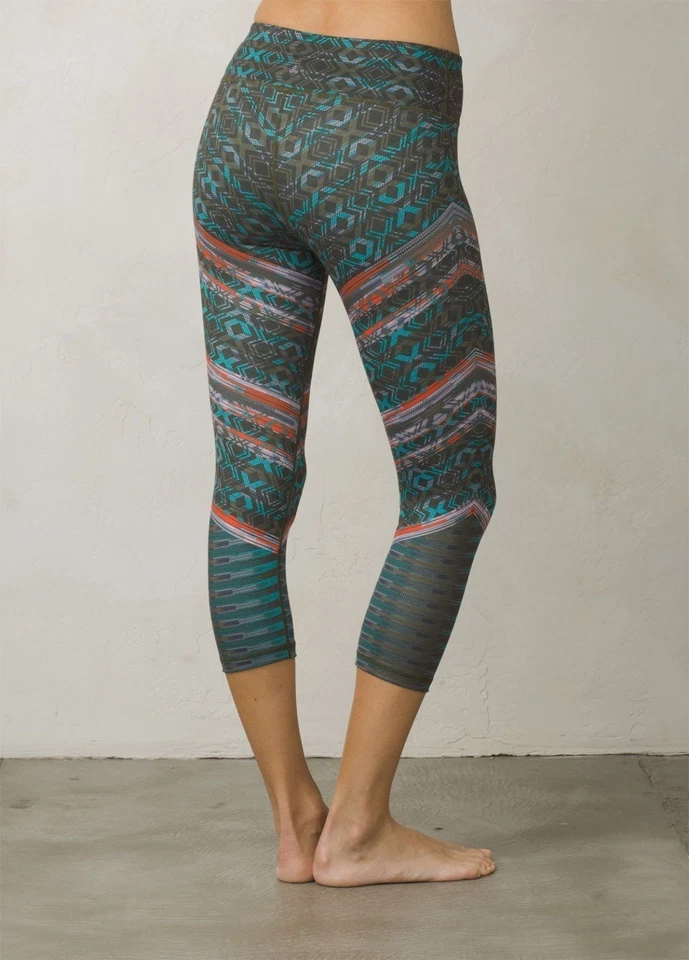 Prana Roxanne Capri Yoga Pants Green Tribe Recycled Polyester Womens Size XS NWT - Image 3 of 4