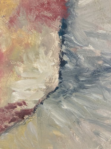 Very Pretty Painting Oil Wood Marie Magescas Abstract 1993 Expressionism Art - Picture 6 of 9