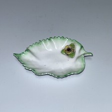 Denton china leaf with violet 10cm long hand modelled