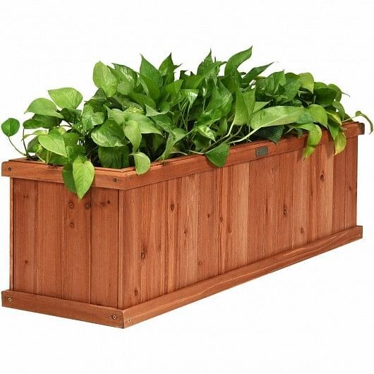 Wooden Garden Planter Box for Yard Window and Home Decor