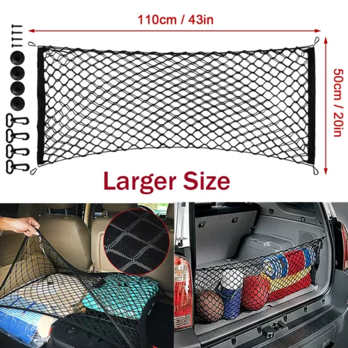 43*20 in Trunk CARGO NET Car Nylon Elastic Mesh Organizer Truck SUV 4 Hook Rear