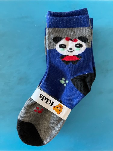 Kids Novelty Colorful Panda Crew Socks 5 Pair. Sizes S & L - Picture 17 of 24