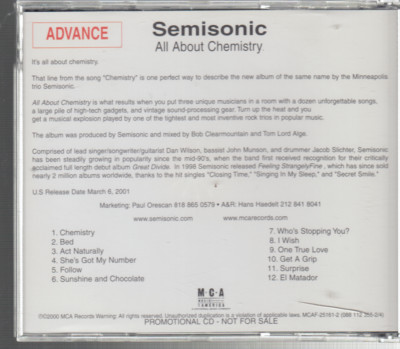 semisonic all about chemistry cd promo